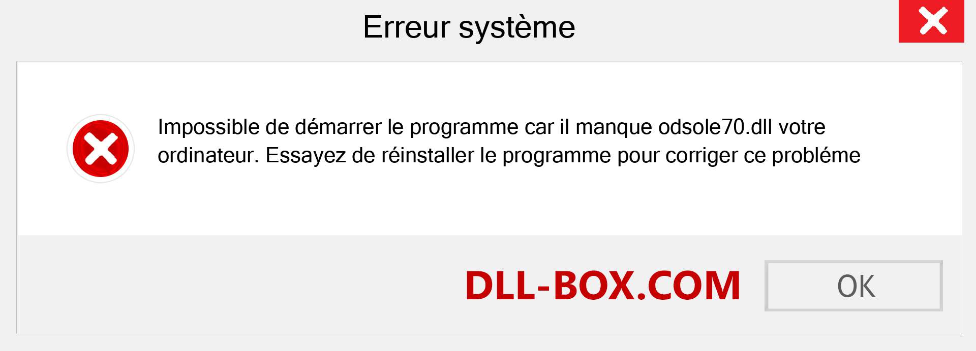 Le fichier odsole70.dll est manquant ?. Télécharger pour Windows 7, 8, 10 - Correction de l'erreur manquante odsole70 dll sur Windows, photos, images